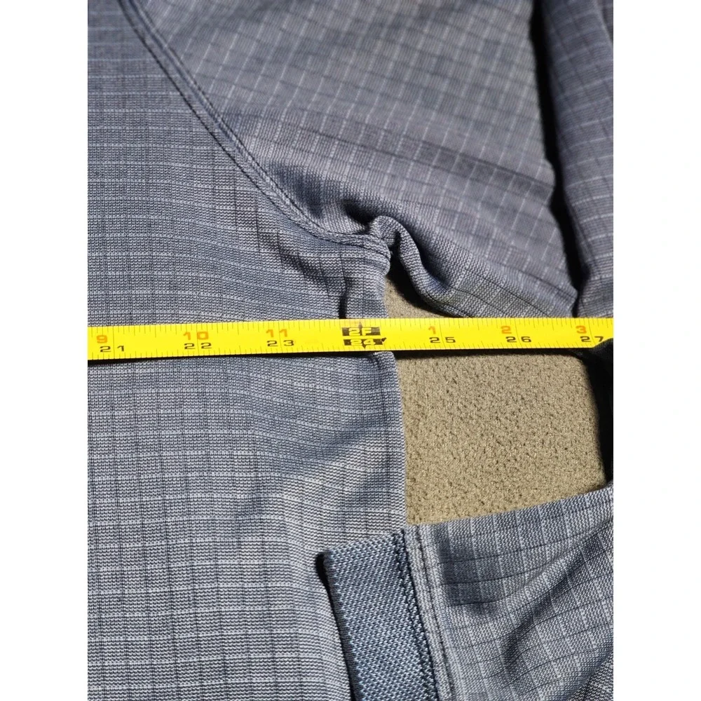 Haggar Polo Shirt Men XL Blue Collared Long Sleeve Quarter Buttons